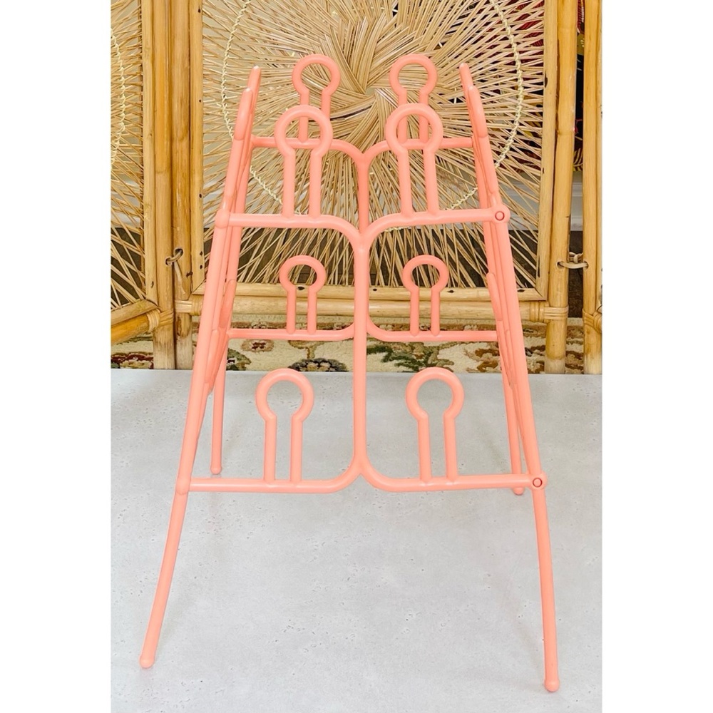 Vintage 80s Yaffa Peach Pink Plastic Shoe Organizer Retro Decor
